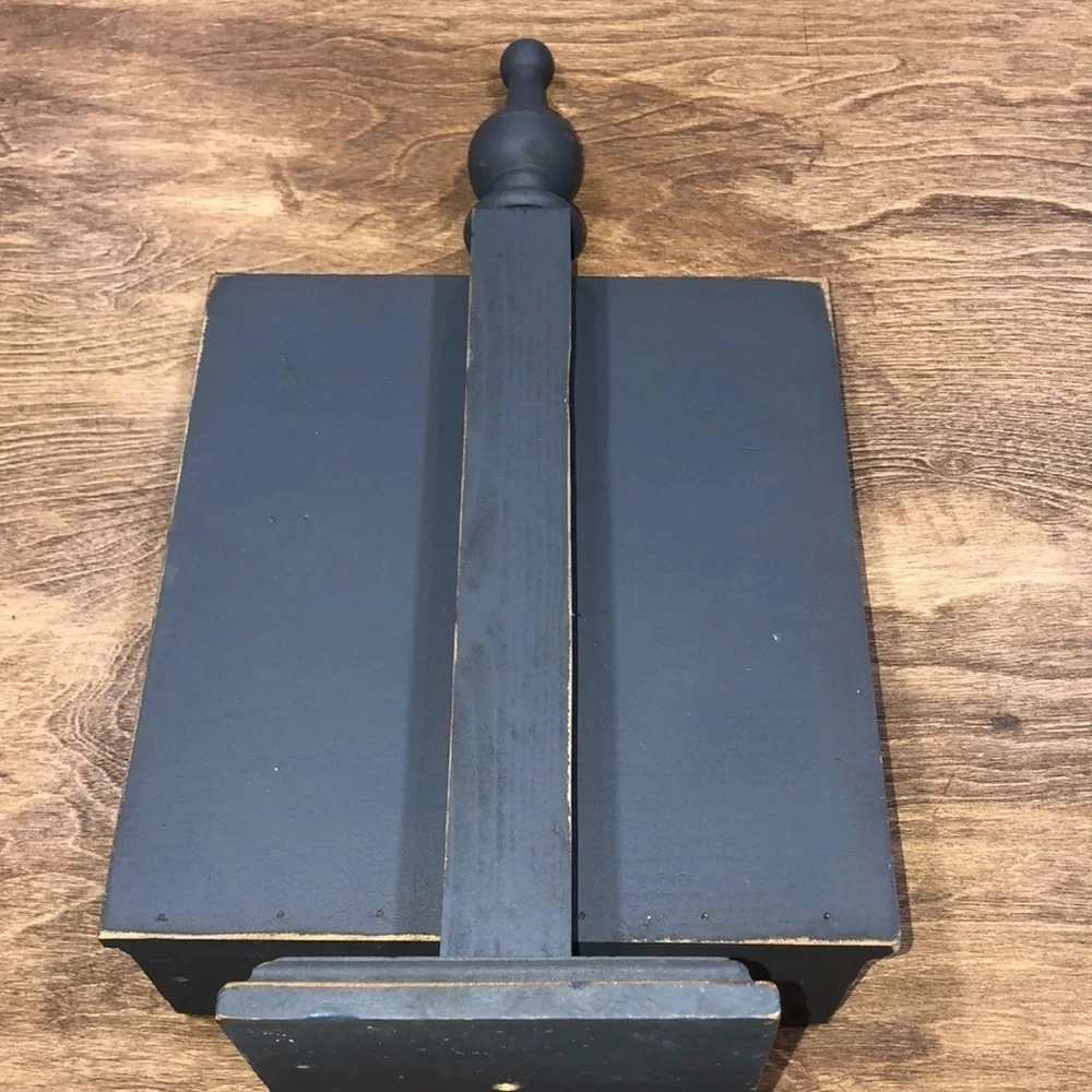 Grey wooden kitchen cookbook stand decor